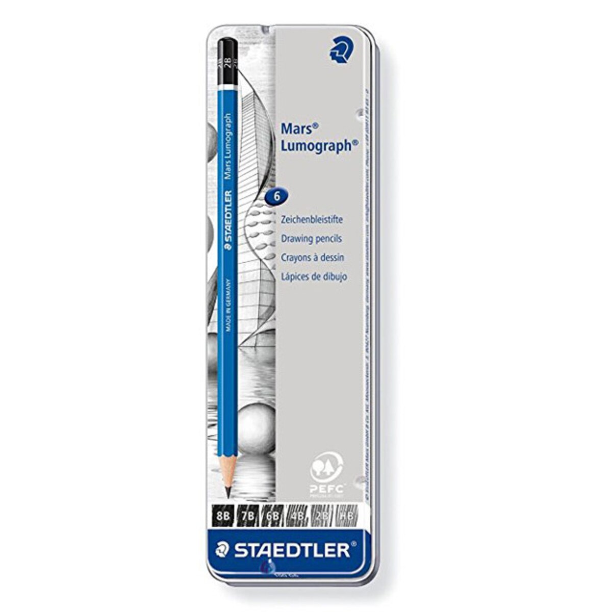 Staedtler Mars Lumograph 6 Graphite Pencil Set